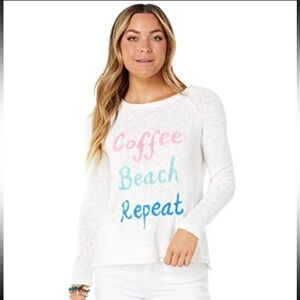 Lilly Pulitzer‎ Women’s Danette Sweater White Coffee Beach Repeat NWT medium